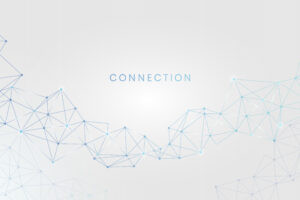 Blue connecting dots technology background vector, link-building, SEO
