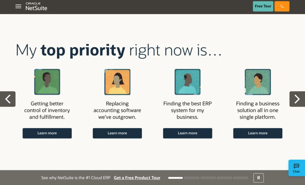 NetSuite Main Page
