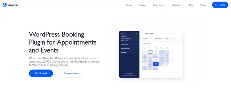 Amelia Landing Page