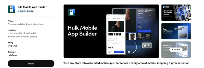 Hulk Mobile App Builder