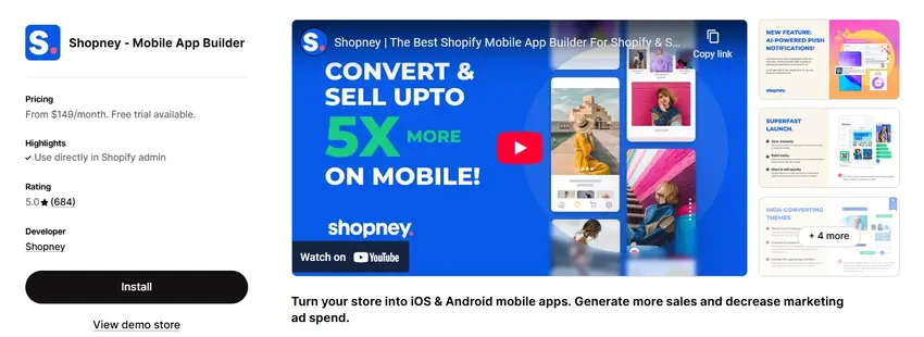 Shopney Mobile App Builder